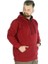 Erkek Sweatshirt Kapşonlu Kanguru Pocket Basic 20562 Bordo 2