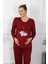 Kadın Uzun Kol Hamile Lohusa Pijama Takımı Bordo 45501 4