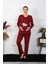 Kadın Uzun Kol Hamile Lohusa Pijama Takımı Bordo 45501 5