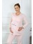 Kadın Uzun Kol Hamile Lohusa Pijama Takımı Pudra 45501 2