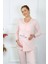 Kadın Uzun Kol Hamile Lohusa Pijama Takımı Pudra 45501 3