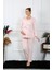 Kadın Uzun Kol Hamile Lohusa Pijama Takımı Pudra 45501 5