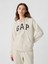 Kadın Kırık Beyaz Gap Logo Fermuarlı Fleece Sweatshirt 1