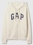 Kadın Kırık Beyaz Gap Logo Fermuarlı Fleece Sweatshirt 2