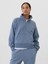 Kadın Mavi Yarım Fermuarlı Fleece Sweatshirt 1