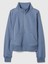 Kadın Mavi Yarım Fermuarlı Fleece Sweatshirt 2