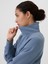 Kadın Mavi Yarım Fermuarlı Fleece Sweatshirt 3
