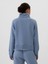 Kadın Mavi Yarım Fermuarlı Fleece Sweatshirt 5
