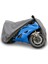 Moonrıder Gri Su Geçirmez Premium Kalite Motosiklet Branda 400Cc Altı Motorsikletler Için Alttan Lastikli Taşıma Çantalı Topcase Uyumlu Motor Çadırı Branda 4