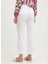 Yüksek Bel Slim Fit Beyaz Kadın Pantolon 4IULLF02Y 3