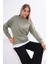 Kadın Çift Görünüm Detaylı Bisiklet Yaka Iki Iplik Sweatshirt 245112 - 4