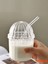 Cam Kapaklı Pipetli Borosilikat Sunum Bardağı - Isıya Dayanıklı Bardak - Kahve Bardağı - 450 ml - Mocha 4