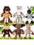 LWJG120。6 Parça Safari Doldurulmuş Hayvan Orman Hayvan Oyuncak Seti Erkek ve Kızlar Için Aslan Fil Zebra Zürafa Kaplan Maymun Hayvan Teması (Yurt Dışından) 2