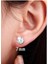 Unisex Beyaz Zirkon 925 Ayar Gümüş Küpe 7 mm 2