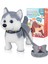 LWJG120。HUSKY Yürüyen ve Havlayan Köpek Yavrusu, Kontrol Tasmalı, Gerçekçi Kuyruk Sallayan Robot Interaktif Müzik Dans Animasyonu Peluş Doldurulmuş Hayvan (Yurt Dışından) 1
