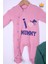 Babyhola %100 Pamuk I Love Mummy 2'li Çıtçıtlı Patikli Tulum Önlük Bere 4'lü Takım 539 5
