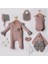 Babyhola Leopar Desen Kız Bebek Yenidoğan 8'li Tulum Seti 0-3 Ay Hediyelik Hastane Çıkışı 5016 5