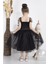 Minimony 1-5 Yaş Wednesday Dress Parti Kostümü Black Swan Katlı Tül Detay Kız Bebek Çocuk Siyah Abiye Elbise 2020 4