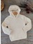 Ekru Renk,peluş Kapüşonlu Kız Çocuk Sweatshirt 2