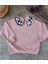 Bebe Yakalı, Pudra Rengi Kız Çocuk Sweatshirt 2