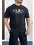 Erkek Oversize Pamuk Baskılı T-Shirt Siyah EDW155 1