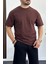 Erkek Oversize Pamuk Sırt Baskılı T-Shirt Kahverengi EDW161 2