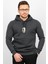 Üç Iplik Şardonlu Baskılı Kapüşonlu Sweatshirt Antrasit EDW179 1
