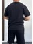 Erkek Oversize Pamuk Baskılı T-Shirt Siyah EDW157 2