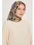 Armine İpek Eşarp 2025 Kış - 9234-32 Gri Sarı Twill 1