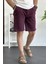 Erkek Likralı Regular Fit Şort Bordo EDW163 1
