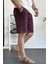 Erkek Likralı Regular Fit Şort Bordo EDW163 2