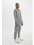Slim Fit Fermuarlı Skuba Dalgıç Kumaş Hırka Gri 5