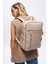 Organizer Premium Deri Sırt Laptop Çantası Unisex Crazy Bej 5