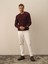 Erkek Bordo Pamuk Dokulu Regular Fit Sweatshirt 1