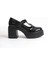 Redjane Siyah Rugan Retro Mary Jane Kemerli Yüksek Platform Topuklu Ayakkabı 4