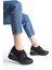 Stonestar Cırt Cırtlı Siyah Taşlı Sneaker Dolgu Topuklu Spor Ayakkabı 3