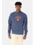 Erkek Bisiklet Yaka Mavi Sweatshirt - 38712-0287 1