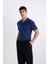 Slim Fit Polo Yaka Basic Kısa Kollu Pamuklu Tişört Çivit Mavisi 3