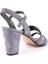 Modern Rahat Orjinal Topuklu Deri Sandalet Gri 50 4