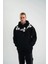 Unisex Uzun Kol Bisiklet Yaka Yıkamalı Sweatshirt - Siyah 1