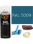 Akrilik Sprey Boya Mavi RAL-5009 Boya Seti 400ML +Zımpara+Kağıt Bant+Eldiven 1