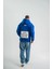 Unisex Kapşonlu Uzun Kol Patchli Nakışlı Sweatshirt - Mavi 4