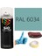 Akrilik Sprey Boya Yeşil RAL-6034 Boya Seti 400ML +Zımpara+Kağıt Bant+Eldiven 1