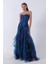 Saks Straplez Yaka Yırtmaçlı Eteği Fırfırlı Abiye 9705163.26 1