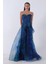 Saks Straplez Yaka Yırtmaçlı Eteği Fırfırlı Abiye 9705163.26 4