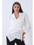 Ekru Yandan Bağlama Detaylı Bluz Gömlek 41620075.147 1