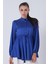 Saks Kolu Lastikli Belden Bağlamalı Saten Tunik 44510418.26 1