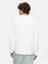 Erkek Sıfır Yaka Uzun Kollu Beyaz T-shırt 3