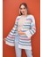 Kadın Çizgi Desenli Triko Örme Hırka 245295 - 2