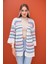 Kadın Çizgi Desenli Triko Örme Hırka 245295 - 4